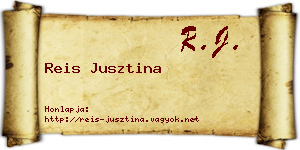 Reis Jusztina névjegykártya